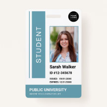 Student foto-ID school: blauwe badge
