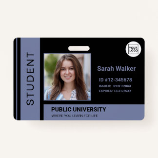 Student foto-ID school dusty blue Badge