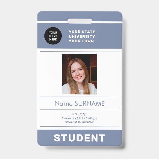Student foto-ID school moderne universiteit Badge (Voorzijde)