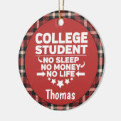 Student geen Slaap-geld-leven Rood spel Keramisch Ornament (Links)