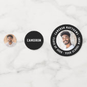 Student graduation modern black photo confetti (Achterkanten)