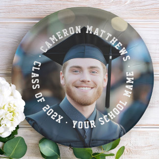 Student graduation photo college jersey font papieren bordje