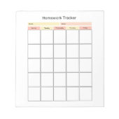 Student Huiswerk Tracker Notitieblok (Voorkant)