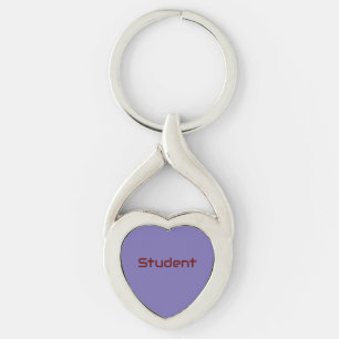 Student Naam tekst Gedrukt Liefde Gedraaide Hart M Sleutelhanger