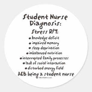 Student Neurse Diagnosis: Stress Ronde Sticker