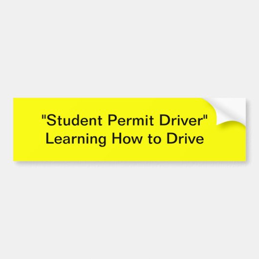 Student Permit Driver Bumpersticker (Voorkant)