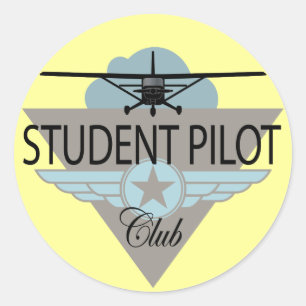 Student Pilot Club Ronde Sticker