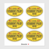 Student Pilot Custom-Cut Vinyl Stickers (Vel)