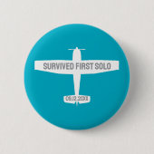 Student Pilot Eerste Solo Vliegtuig Funny Aviation Ronde Button 5,7 Cm (Voorkant)