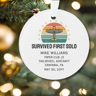 Student Pilot eerste solo vliegtuig gepersonalisee Ornament