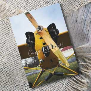 Student Pilot Eerste Solovlucht Vliegtuig Grappige Kaart