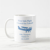 Student Pilot First Solo Aviation Blue Personalize Koffiemok (Links)