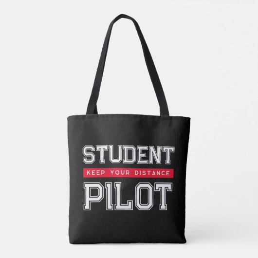 Student Pilot "Houd je afstand" Canvas tas (Achterkant)