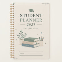 Student Planner 2027 Hoes - Salie Groen Esthetisch