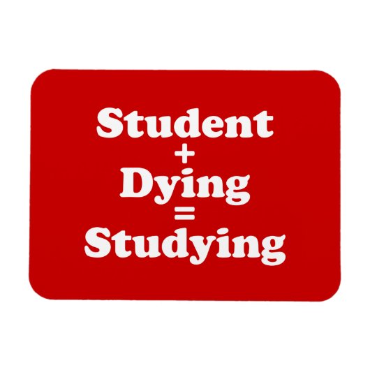Student plus Dying staat gelijk aan studeren Magneet (Horizontaal)