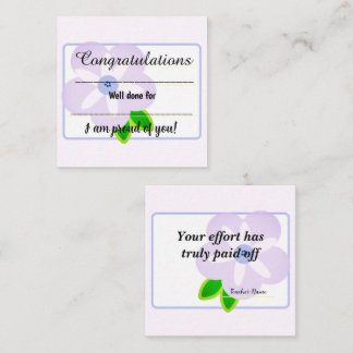 Student Prestatiekaart – Elegante Bloemendesign Notitiekaartje