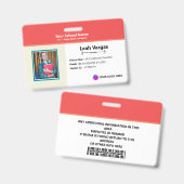 Student School Badge - Modern Identification card (Avant & arrière)