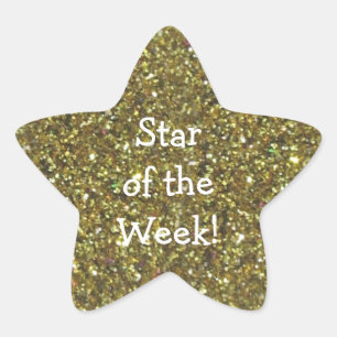 STUDENT STER VAN DE WEEK (Faux) GOUDEN GLITTER STE Sticker