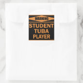 Student Tuba Player Ronde Sticker (Tas)