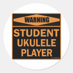 Student Ukulele Player Ronde Sticker