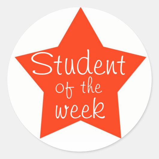 student van de week ronde sticker (Voorkant)