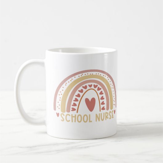 Student verpleegkunde op school Boho Rainbow Cute  Koffiemok (Links)