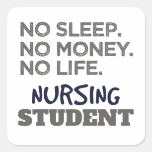 Student verpleegkunde vierkante sticker