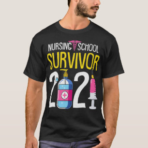Student verpleegschool Survivor 2021 RN verpleegku T-shirt