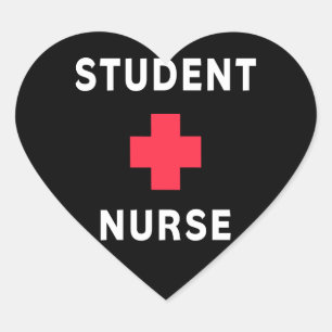 Student verpleegster hart sticker