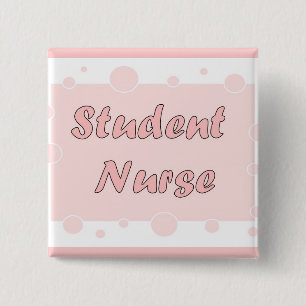 Student verpleegster vierkante button 5,1 cm