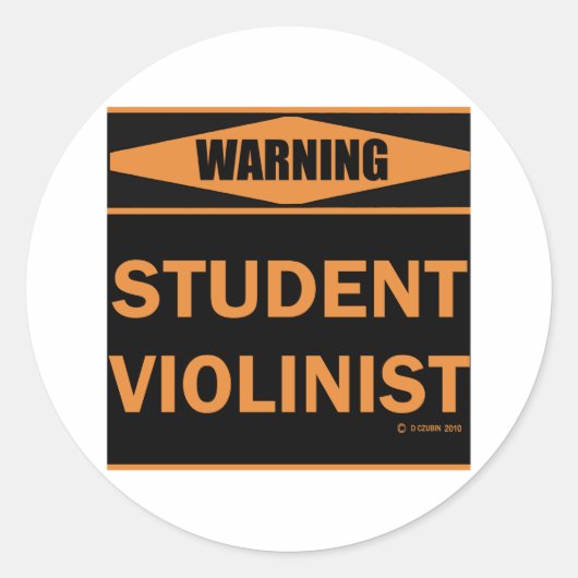 Student Violinist Ronde Sticker (Voorkant)