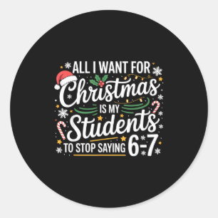 Studenten die 6-7 67 Zes Zeven Grappige Leraar Ker Ronde Sticker