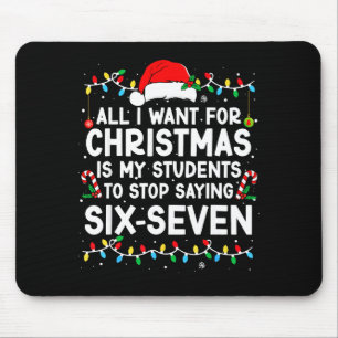 Studenten die 6-7 67 Zes Zeven Meme Leraar Kerstmi Muismat