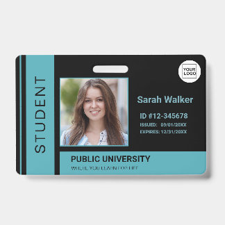 Studenten foto pas school universiteit blauw badge