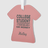 Studenten geen leven of geld ornament (voorkant)