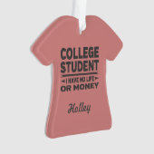 Studenten geen leven of geld ornament (voorkant)