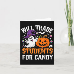 Studenten geruild voor snoep Halloween Leraar Sc Kaart