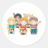 Studenten in de klasse ronde sticker (Voorkant)