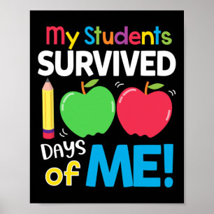 Studenten overleefden 100 dagen van mij 100ste dag poster