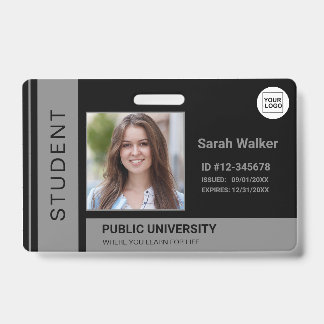 Studenten pasfoto ID school universiteit grijs Badge