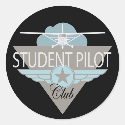 Studenten Pilot Club Ronde Sticker (Voorkant)