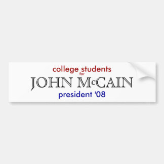 Studenten van het college voor John McCain Bumpersticker
