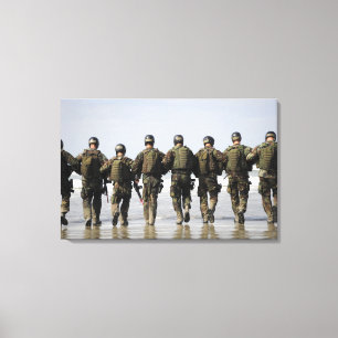 Studenten voor de opleiding van bemanningsleden canvas afdruk