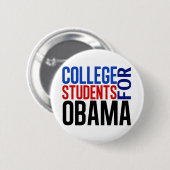Studenten voor Obama Ronde Button 5,7 Cm (Voorkant /achterkant)