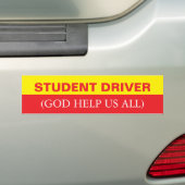 Studentenchauffeur grappige auto bumpersticker (Op auto)