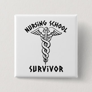 Studentenverpleegster Caduceus Vierkante Button 5,1 Cm