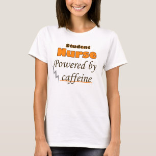 Studentenverpleegster met cafeïne t-shirt