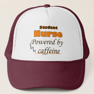 Studentenverpleegster met cafeïne trucker pet