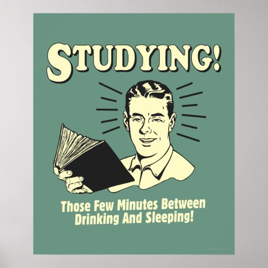 Studie: Drink en slapend Poster (Voorkant)