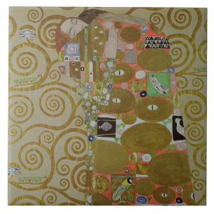 Studie for Fulfillment, c.1905-09 (w/c & gold op p Tegeltje